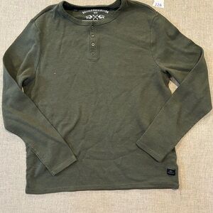 Buffalo David Bitton Olive Henley Shirt